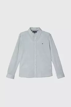 Tommy Hilfiger Детская хлопковая рубашка, зеленый