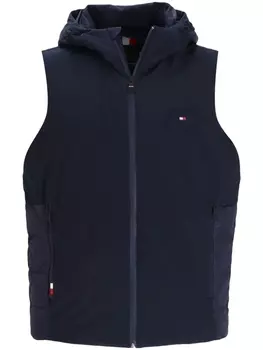 Tommy Hilfiger дутый жилет с нашивкой-логотипом, синий