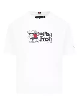 Tommy Hilfiger Junior футболка с принтом, белый