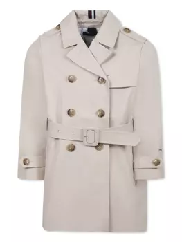 Tommy Hilfiger Junior хлопковый тренчкот, нейтральный цвет