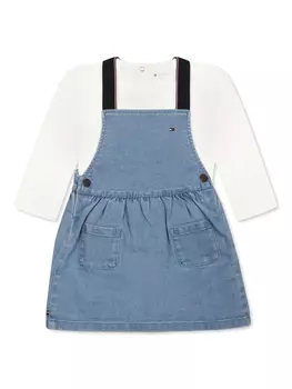 Tommy Hilfiger Junior комплект джинсового платья-сарая, синий