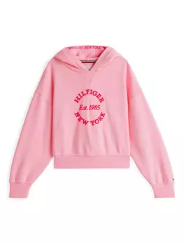 Tommy Hilfiger Junior свободная толстовка с капюшоном, розовый