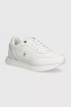 Tommy Hilfiger кожаные кроссовки ELEVATED ESSENT RUNNER MONOGRAM, белый
