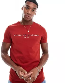 Tommy Hilfiger – красная футболка с логотипом
