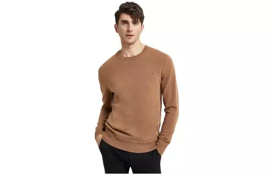 Tommy Hilfiger Мужской кашемировый свитер, цвет Brown
