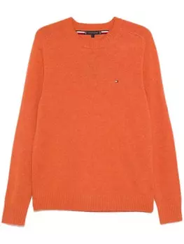 Tommy Hilfiger шерстяной свитер с круглым вырезом, оранжевый