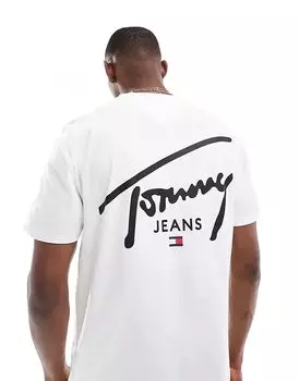 Tommy Jeans – Футболка белого цвета с фирменным принтом на спине