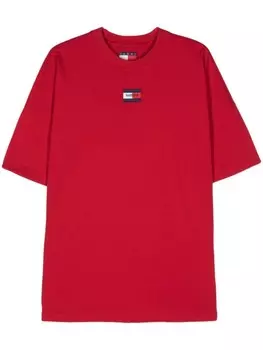 Tommy Jeans футболка из хлопка с вышитым логотипом, красный