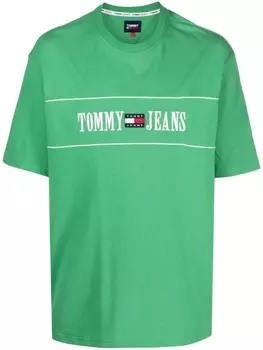 Tommy Jeans футболка с логотипом, зеленый