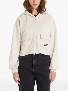 Tommy Jeans худи на молнии с логотипом, нейтральный