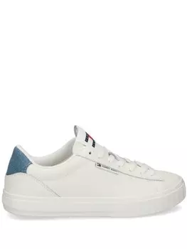 Tommy Jeans кожаные кроссовки с джинсовой отделкой, белый