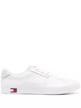 Tommy Jeans logo-detail low-top leather sneakers, белый