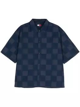 Tommy Jeans рубашка из поплина с шахматным узором, синий