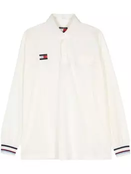 Tommy Jeans рубашка поло с логотипом, нейтральный цвет