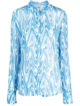 Tommy Jeans рубашка с принтом, синий