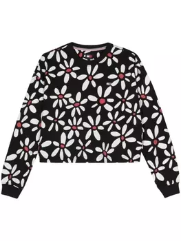 Tommy Jeans толстовка с цветочным принтом, черный