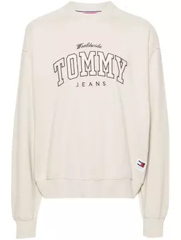 Tommy Jeans толстовка с вышитым логотипом, нейтральный цвет