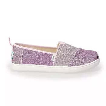 TOMS Туфли Alpargata с переливающимися блестками и цветными блоками для девочек TOMS