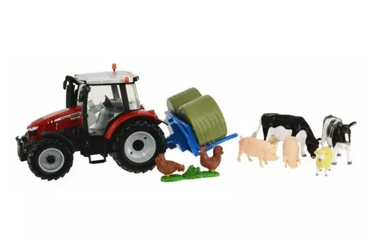 Tomy, Britains, набор трактора и животных Massey Ferguson 5612
