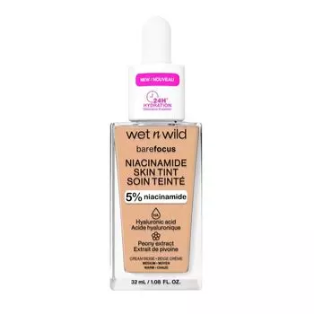 Тональная основа Bare Focus с ниацинамидом Wet n wild, цвет cream beige, 32 мл