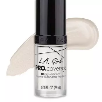 Тональная основа Base de Maquillaje PRO Coverage HD Long Wear Illuminating Liquid Foundation L.A. Girl, White