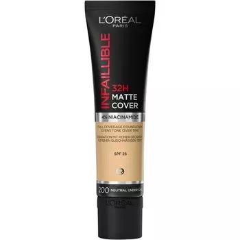 Тональная основа L’Oral Paris Infaillible 32H Matte Cover, 200 Neutral Undertone / 30 ml