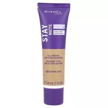 Тональная основа матирующая Rimmel London Stay Matte 400 Natural Beige, 30 мл
