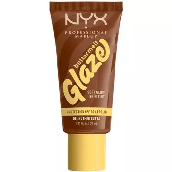 Тональная основа NYX Professional Makeup Buttermelt Glaze LSF 30, 08W Nutmeg Butta / 30 ml