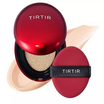 Тональная основа TIRTIR Mask Fit Red Cushion Foundation №1 в Японии для стеклянной кожи Легкое наслаиваемое покрытие Полуматовая 0,63 жидких унций 17C Фарфор