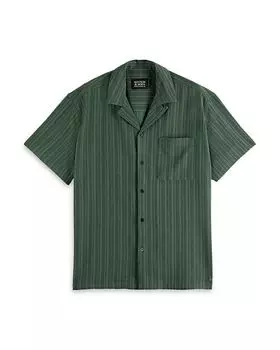 Тональная полосатая рубашка с коротким рукавом Scotch & Soda, зеленый