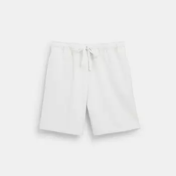 Тональные фирменные шорты COACH, цвет off white