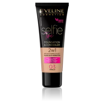 Тональный крем для лица ванильный 03 Eveline Cosmetics Selfie Time, 30 мл
