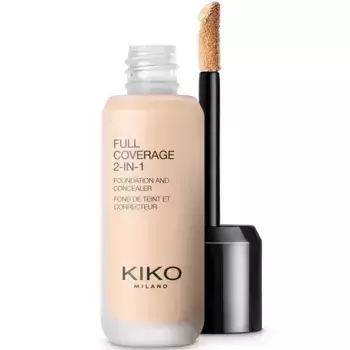 Тональный крем и консилер полного покрытия 2-в-1 Kiko Milano, 25 мл., цвет 01 warm rose