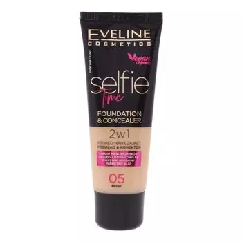 Тональный крем и консилер Selfie Time Eveline, цвет 05, 30 мл
