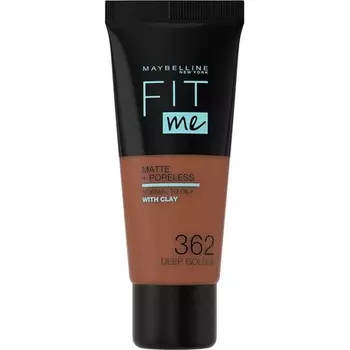 Тональный крем Maybelline Fit Me Матовый и беспористый, с полным покрытием, растушевываемый для нормальной и жирной кожи, 30 мл, оттенок 362 Deep Golden Maybelline New York