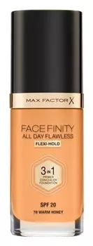 Тональный крем повышенной стойкости SPF 20 Max Factor Facefinity All Day Flawless, оттенок 78 Warm Honey 30 мл
