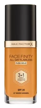 Тональный крем повышенной стойкости SPF 20 Max Factor Facefinity All Day Flawless, оттенок 87 Warm Caramel 30 мл