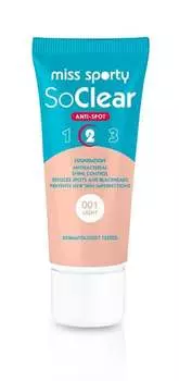 Тональный крем, скрывающий несовершенства 001 Light, 30 мл Miss Sporty, So Clear