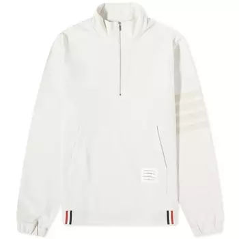 Тональный свитер с 4 полосками и полумолнией Thom Browne в тон