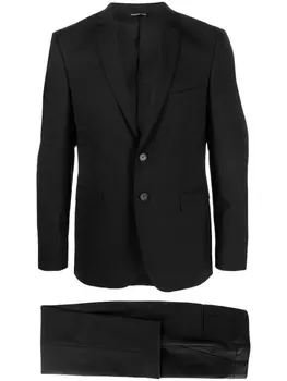 Tonello костюм из необработанной шерсти с однобортным пиджаком, черный