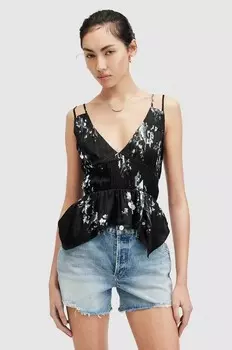 TONI IONA SHIRT шелковая рубашка AllSaints, черный