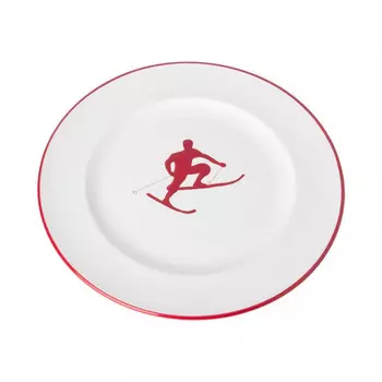 Toni Ruby Red Десертная тарелка Gourmet 22 см Gmundner Keramik, бело-красный