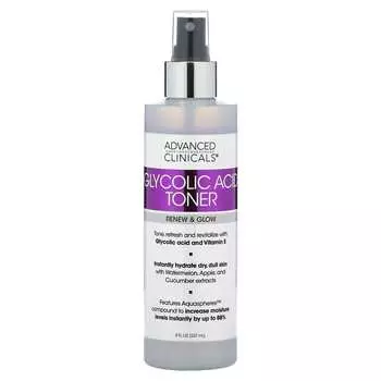 Тоник Advanced Clinicals с гликолевой кислотой, 237 мл