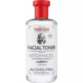 Тоник для лица «Лаванда гамамелис» без спирта с формулой алоэ вера, 12 жидких унций, Thayers