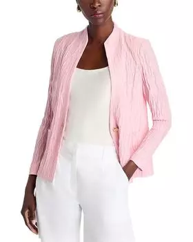 Тонированная клетчатая вязаная куртка-пиджак Misook, розовый