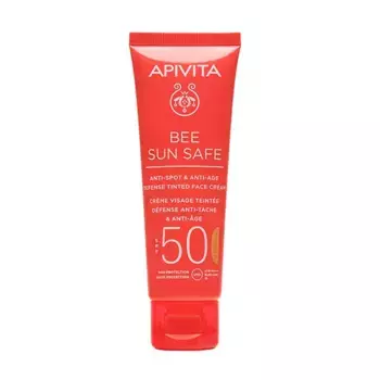 Тонированный солнцезащитный крем Bee Sun Safe Crema Con Color Spf50 Apivita, 50 ml
