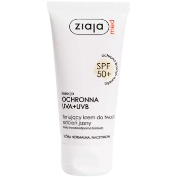 Тонирующий крем для лица светлого оттенка с spf50+, 50 мл Ziaja Med Uva-Uvb