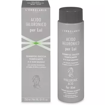 Тонизирующий шампунь для душа с гиалуроновой кислотой для мужчин 8,4 унции Lerbolario