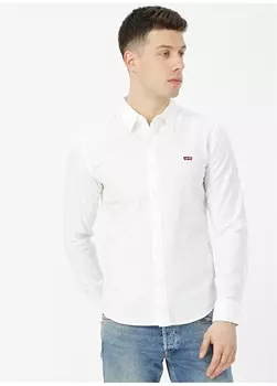 Тонкая белая мужская рубашка Levis