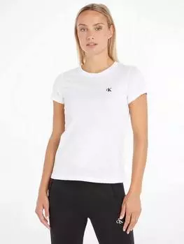 Тонкая футболка с вышивкой calvin klein Calvin Klein, цвет Bright White